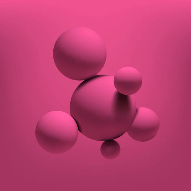 Abstract realistic pink 3d spheres structure background. Vector illustration Abstract realistic pink 3d spheres structure background. Vector illustration mirror object patterns stock illustrations