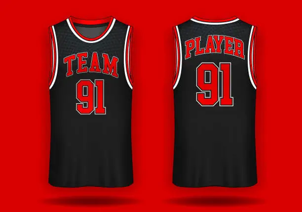 Vector illustration of Basketball jersey, Tank top sport illustration.