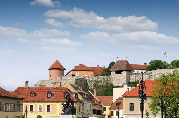 istock Dobo Istvan monument cityscape Eger Hungary 1059680158