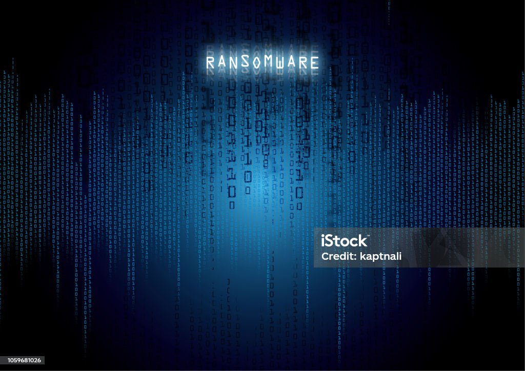 Dark Ransomware Screen Ransomware Virus On A Black Display Screen Stock Illustration ...