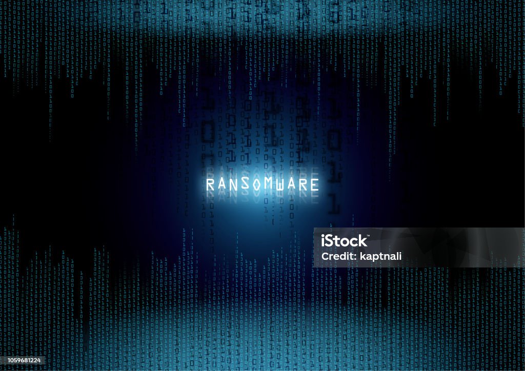 Dark Ransomware Screen Ransomware Virus On A Black Display Screen Stock Illustration ...