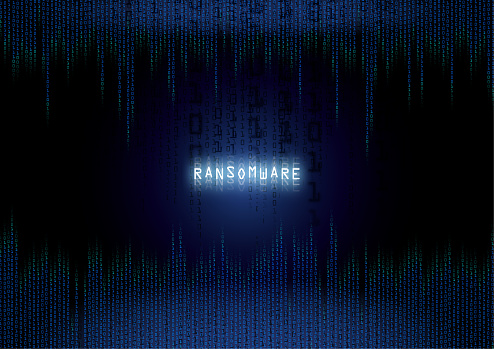 Dark Ransomware Screen Ransomware Virus On A Black Display Screen Stock Illustration ...
