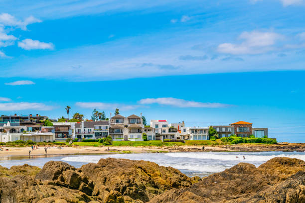 La Barra Beach, Punta del Este, Uruguay Sunny winter scene at la barra beach in punta del este city, Uruguay playas del este stock pictures, royalty-free photos & images