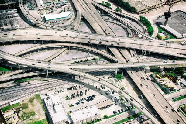 Photo of Urban Freeways Connecting - Aerial View