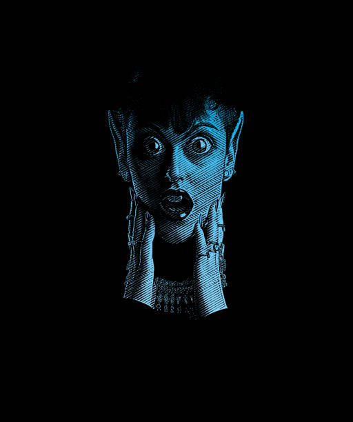 istock Scary Woman Monster with terrified facial expression 1059704498
