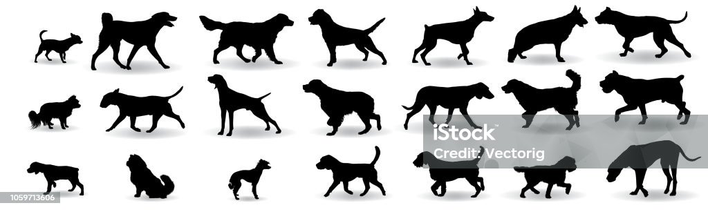 Dog Breeds Silhouette Set Dog stock vector