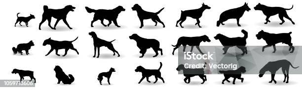 Dog Breeds Silhouette Set Stock Illustration - Download Image Now - Dog, In Silhouette, Labrador Retriever