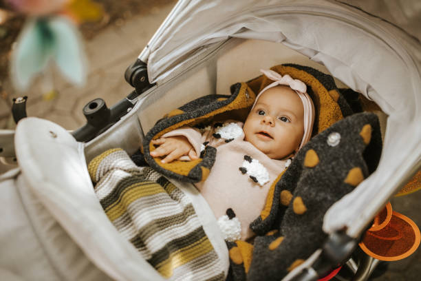 istock Baby girl lying in a stroller 1059713696