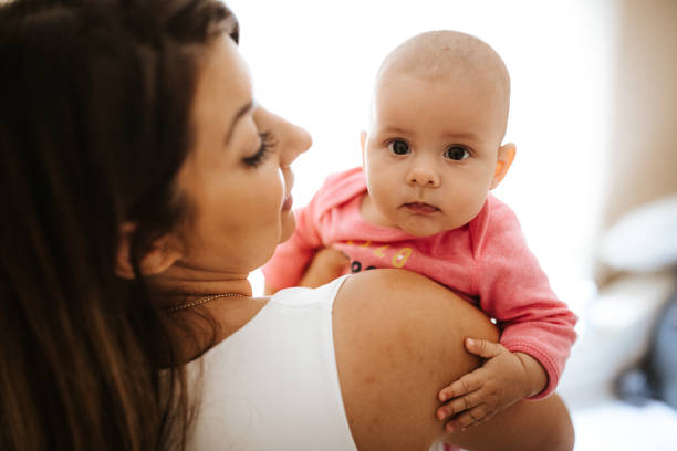 mother and daughter time - love growth time of day cheerful imagens e fotografias de stock