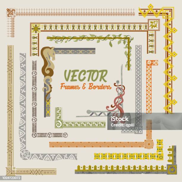 Decorative Pattern Map Border Decorative Frames And Borders For Maps And Cartography In Vector Format ...