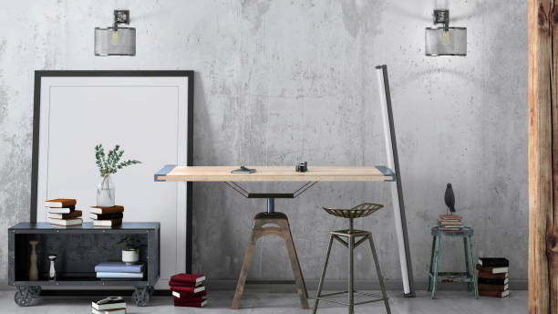istock Contemporary home office interior background template 1059725614
