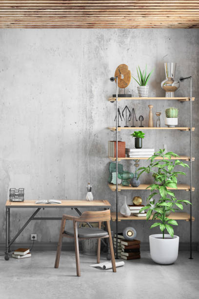 istock Contemporary home office interior background template 1059725682