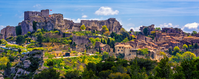 Les Baux-de-Provence village, spectacular located in Alpilles mountains, Provence, France