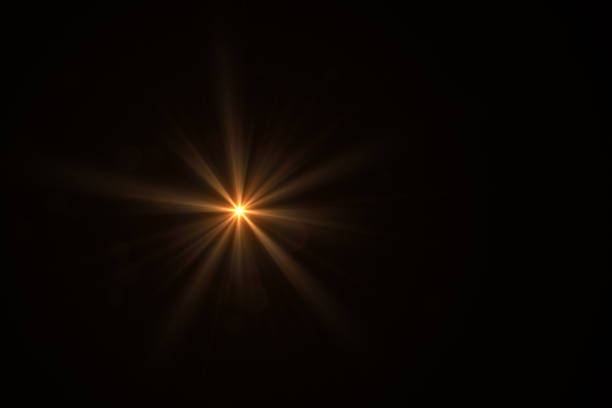 Lens Flare, Sun Light, Solar Energy Concept. Lens Flare, Sun Light on Black Background, Solar Energy.Environmental Conversation. lens flare stock pictures, royalty-free photos & images