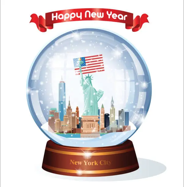 Vector illustration of Happy  New Year New York City