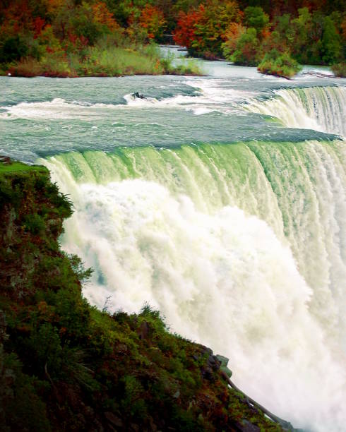 Scenic vista looking at Niagra Falls in New York, USA.