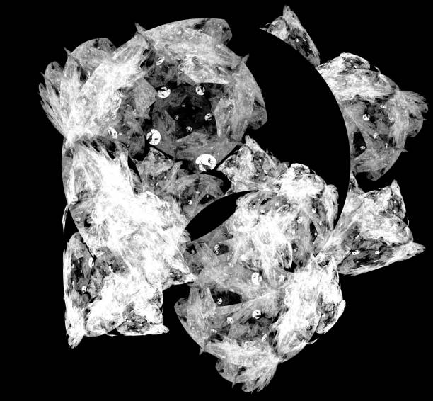 istock White abstract on black background. Fantasy fractal texture. Digital art. 3D rendering. Computer generated image. 1059735580