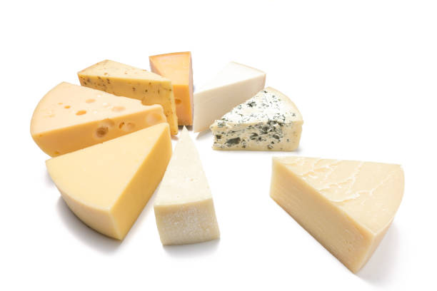 istock Different kinds of cheeses isolated on white background. 1059736320