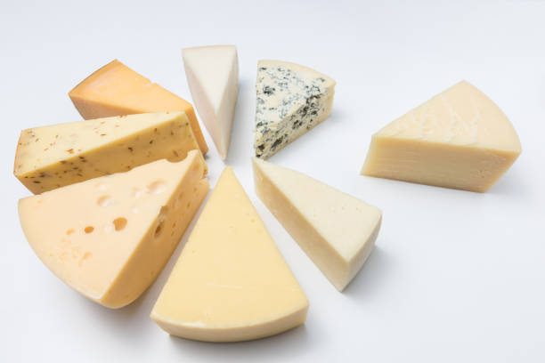 istock Different kinds of cheeses isolated on white background. 1059736340