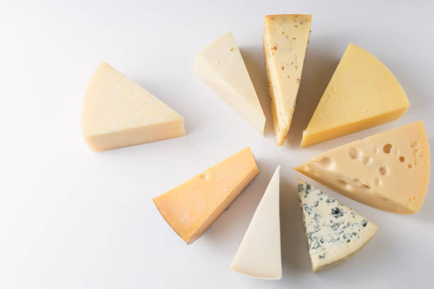 istock Different kinds of cheeses isolated on white background. 1059736558