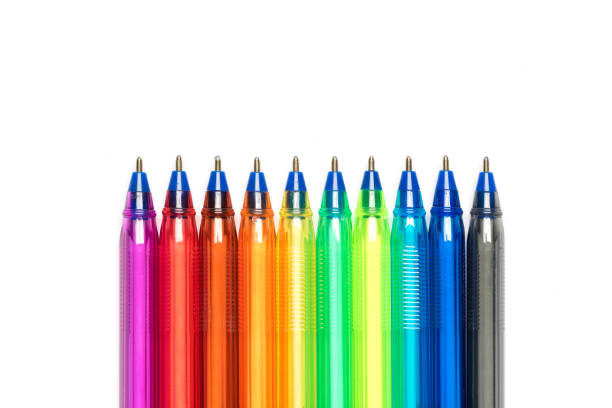 istock Rainbow of bright plastic ball point pens 1059736562