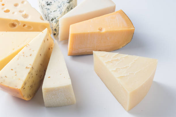 istock Different kinds of cheeses isolated on white background. 1059737606