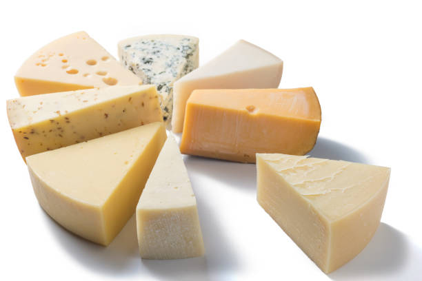 istock Different kinds of cheeses isolated on white background. 1059737774