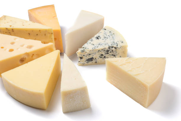 istock Different kinds of cheeses isolated on white background. 1059737830