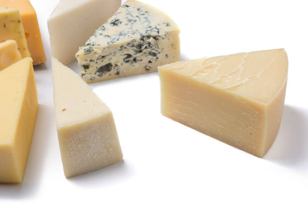 istock Different kinds of cheeses isolated on white background. 1059737844