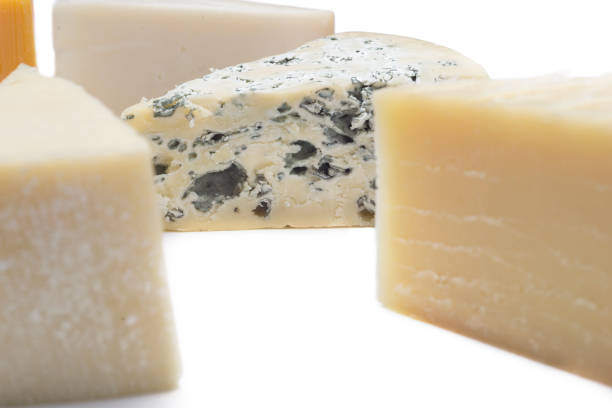 istock Different kinds of cheeses isolated on white background. 1059737870