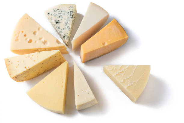 istock Different kinds of cheeses isolated on white background. 1059737912