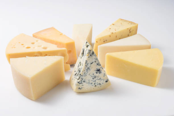 istock Different kinds of cheeses isolated on white background. 1059738498