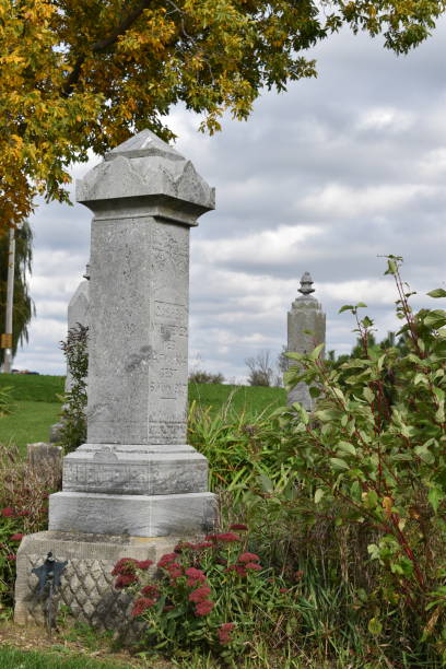istock Gravestones in a country graveyard from the 1800's on a cloudy day 1059763916