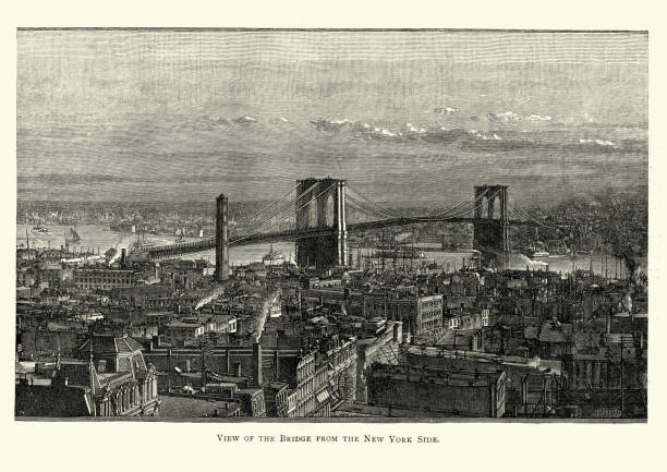 istock Brooklyn Bridge from the New York side, 19th Century 1059764280