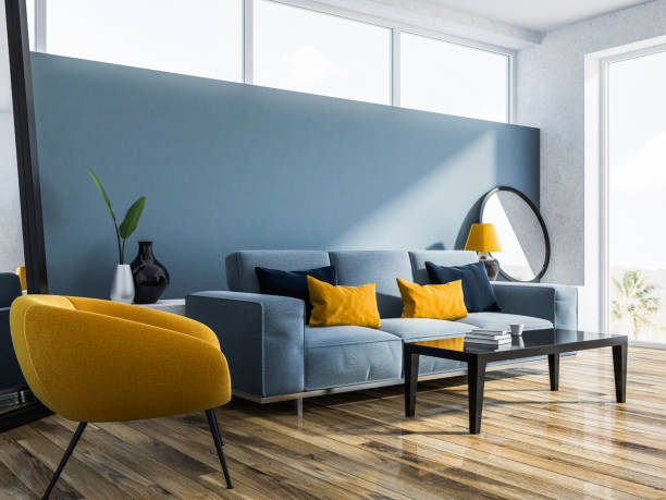 istock Blue living room, blue sofa, armchair 1059766758
