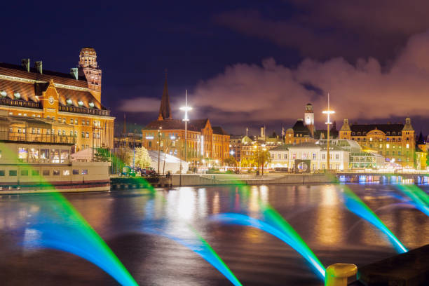 istock Panorama of Malmo at night 1059766850