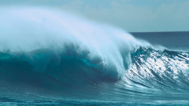 istock CLOSE UP: Cool shot of emerald ocean wave rolling towards sunny beaches in Chile 1059767154