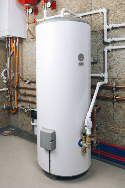 water heater in modern boiler room water heater in modern boiler room, close-up view electric heater stock pictures, royalty-free photos & images