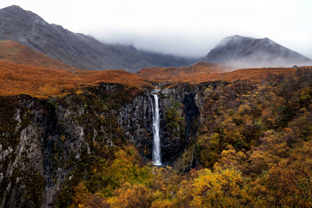 Eas Mor Waterfall - Isle Of Skye stock photo