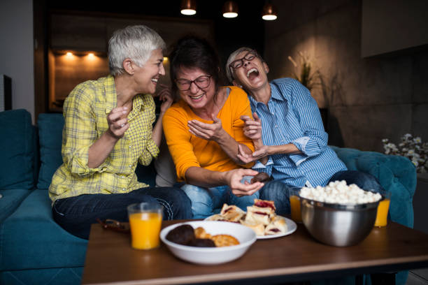 Senior Friends Enjoying Time at home