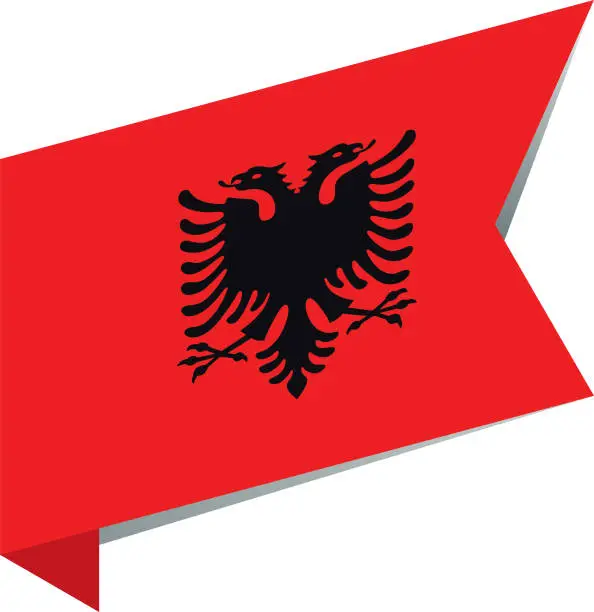 Vector illustration of Flag Albania