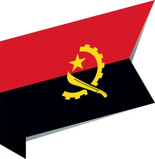 Vector illustration of Flag Angola