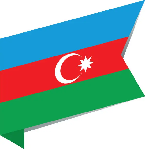 Vector illustration of Flag Azerbaijan