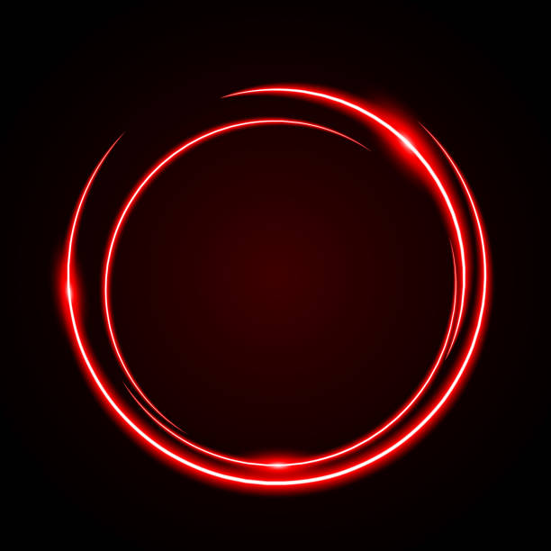 Abstract Circle Light Red Frame vector art illustration