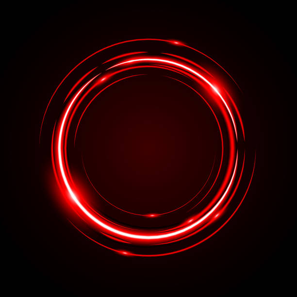 ilustraciones, imágenes clip art, dibujos animados e iconos de stock de círculo abstracto marco rojo ligero - aureola símbolo conceptual
