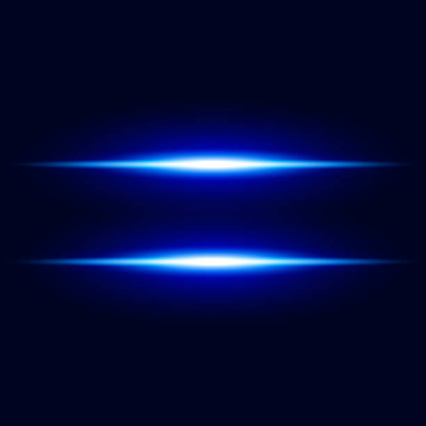 abstrakcyjny efekt niebieskiego światła z jasnym połyskiem - blue lens flare backdrop abstract stock illustrations