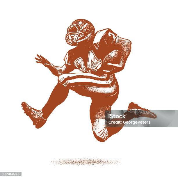 American Football Running Back Stock Illustration - Download Image Now - American Football - Ball, American Football - Sport, Concussion