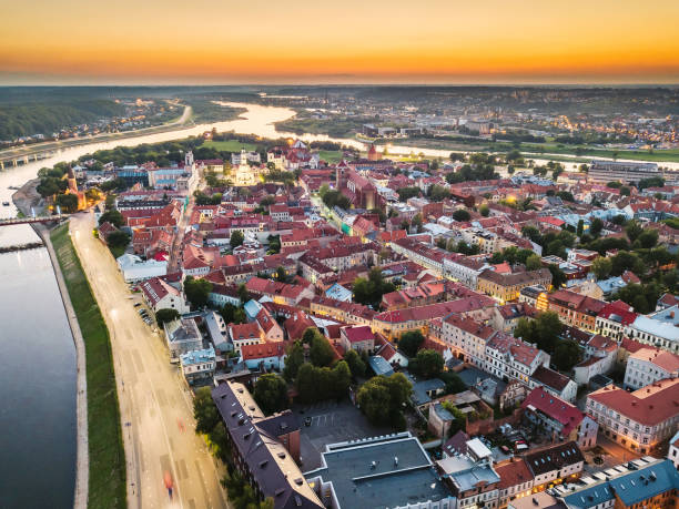 istock Aerial View Of Cityscape During Sunset 1059848800
