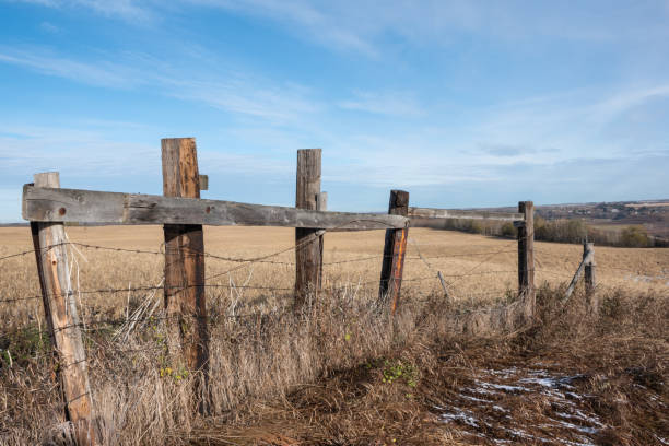istock Old prairie fence 1059857174