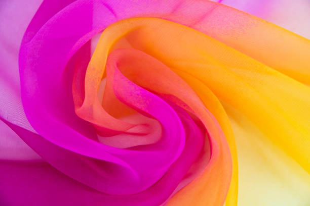 istock Texture chiffon fabric pink and yellow  color for backgrounds 1059872234